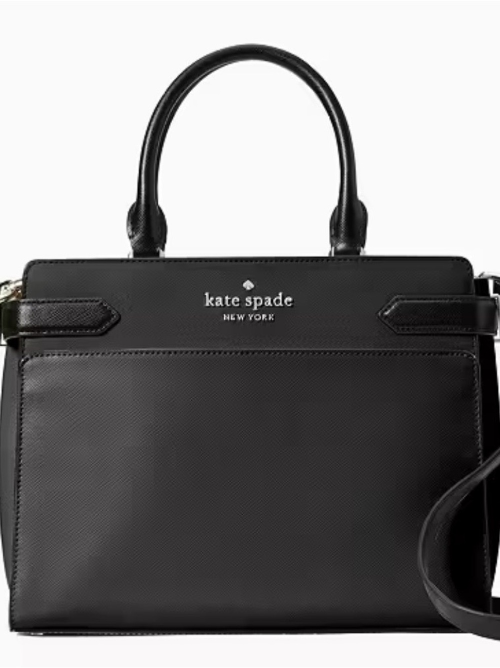 kate spade Black Leather Structured Top-Handle Satchel - NWOT